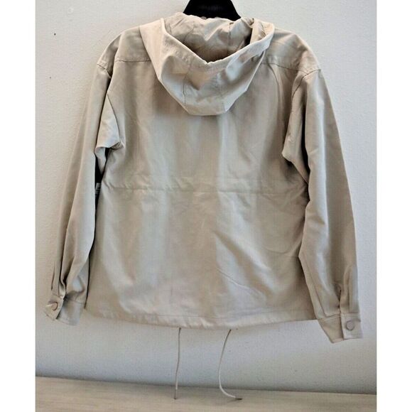 Good American GP0784 Women's Sz 0 Summer Sand/Beige Hooded Volume Jacket - Picture 2 of 13